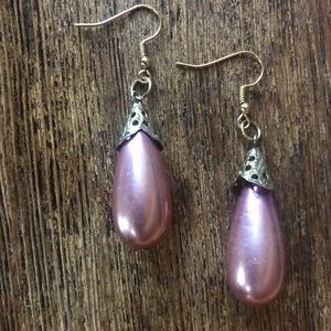 Rose And Gold Teardrop Earrings